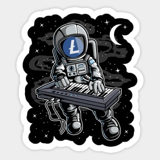 Astronaut Organ Litecoin LTC Coin To The Moon Crypto Token Cryptocurrency Blockchain Wallet Birthday Gift For Men Women Kids Sticker